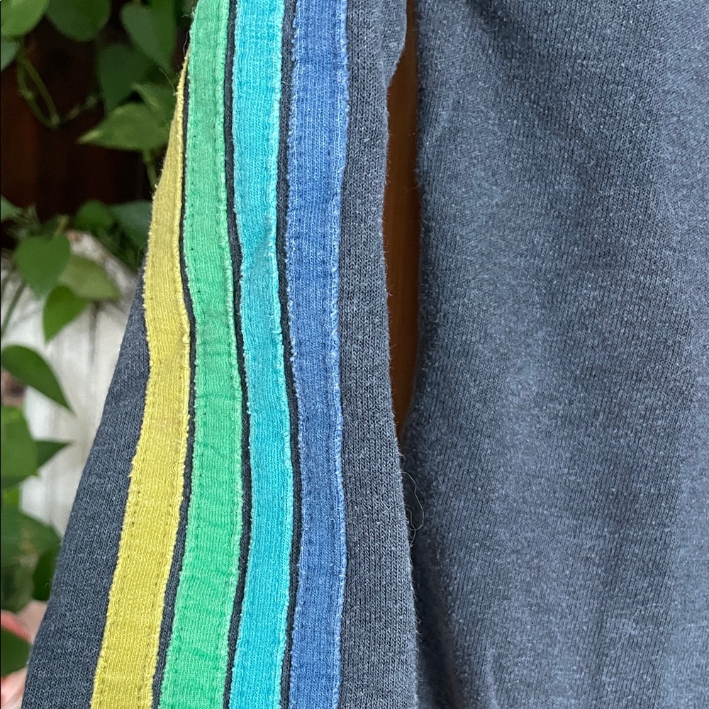 Aviator Nation Kids Sweatshirt with Teal & Blue Green Shoulder Stripes 12 - Picture 6 of 9